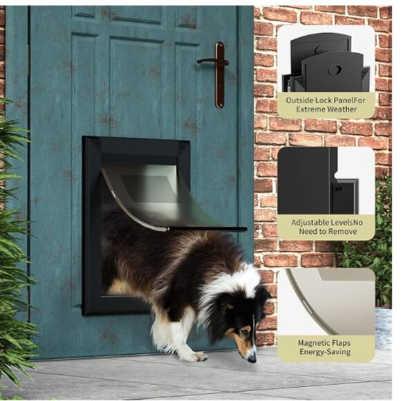 Med Waterproof Aluminum Frame 2 panels " The Brand Says It All" Pet Door - Picture 3 of 11